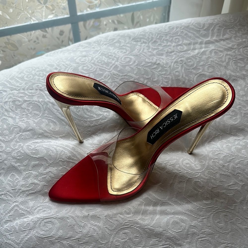 Jessica Red and Gold Heels - Picture 10 of 11